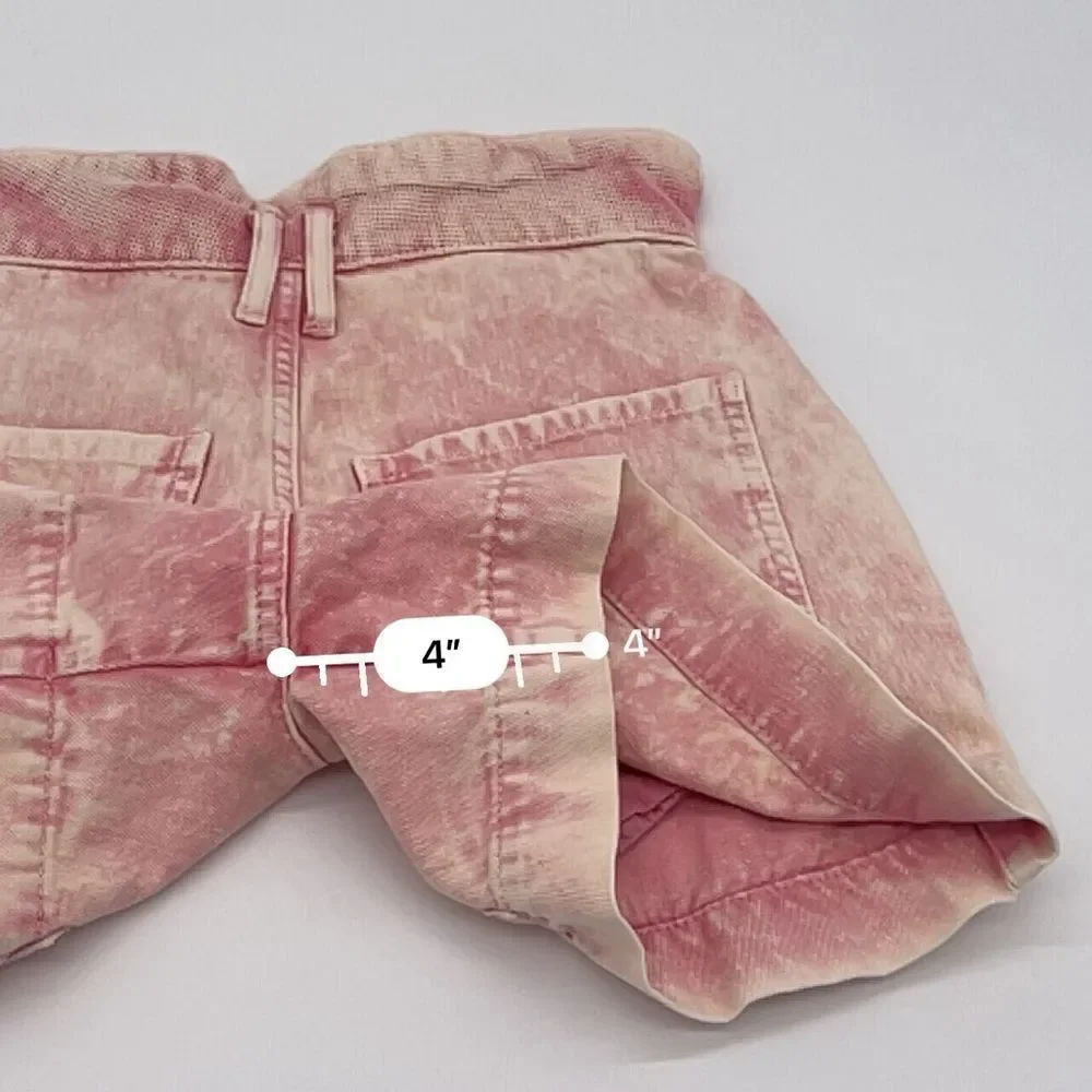 Free People Pink Acid Wash Shorts